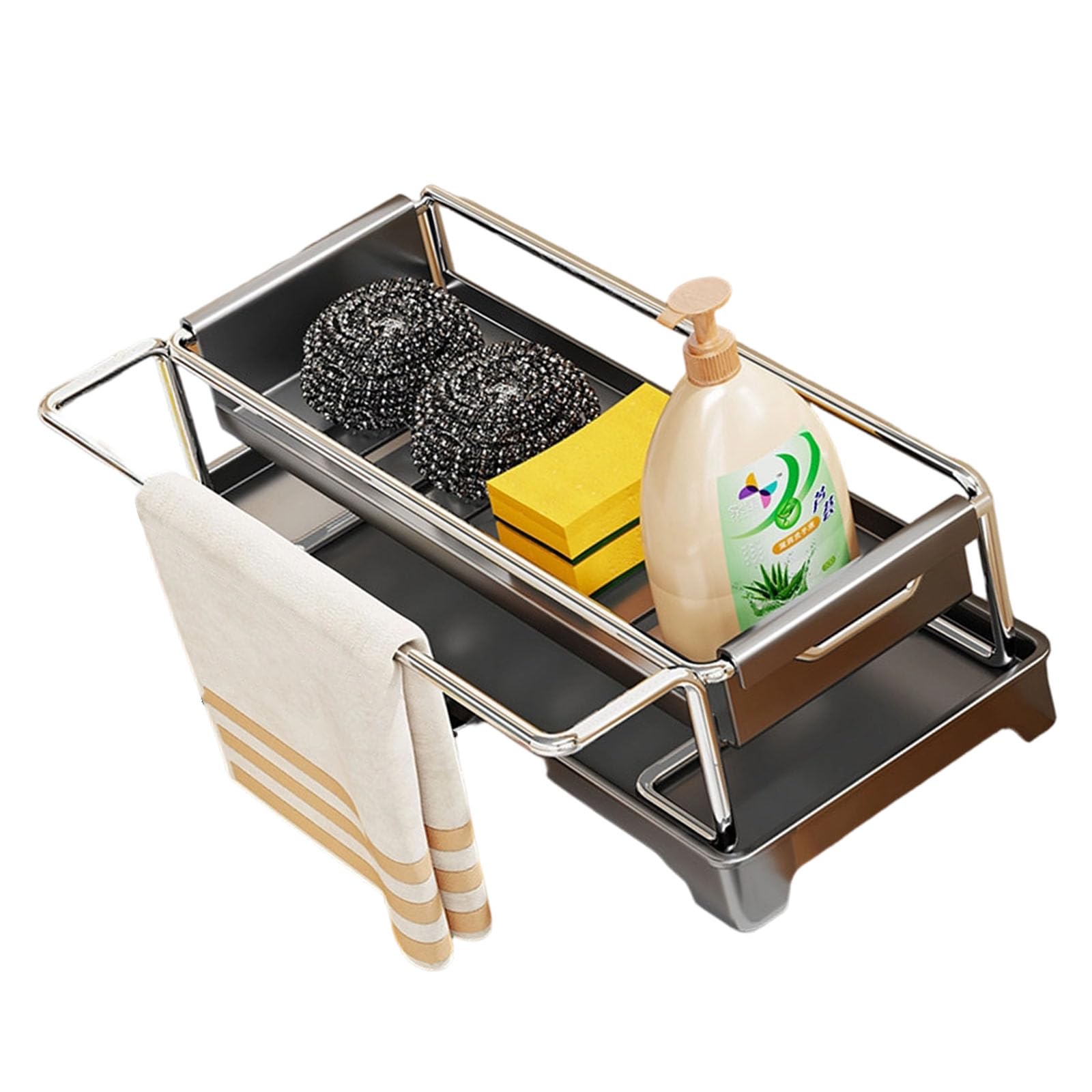 Piceioep Stylish Kitchen Cloth Storage with Multi Purpose Capacity for Towels and Small Utensils Water Drainage Rack