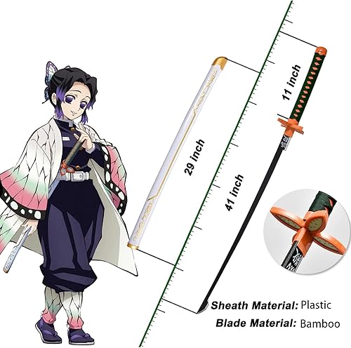 Miniatura 2 de Espada Demon Slayer de 41 pulgadas, con espada de anime de soporte, espada Zenitsu, espada Tanjirou y espada Rengoku, varios estilos disponibles