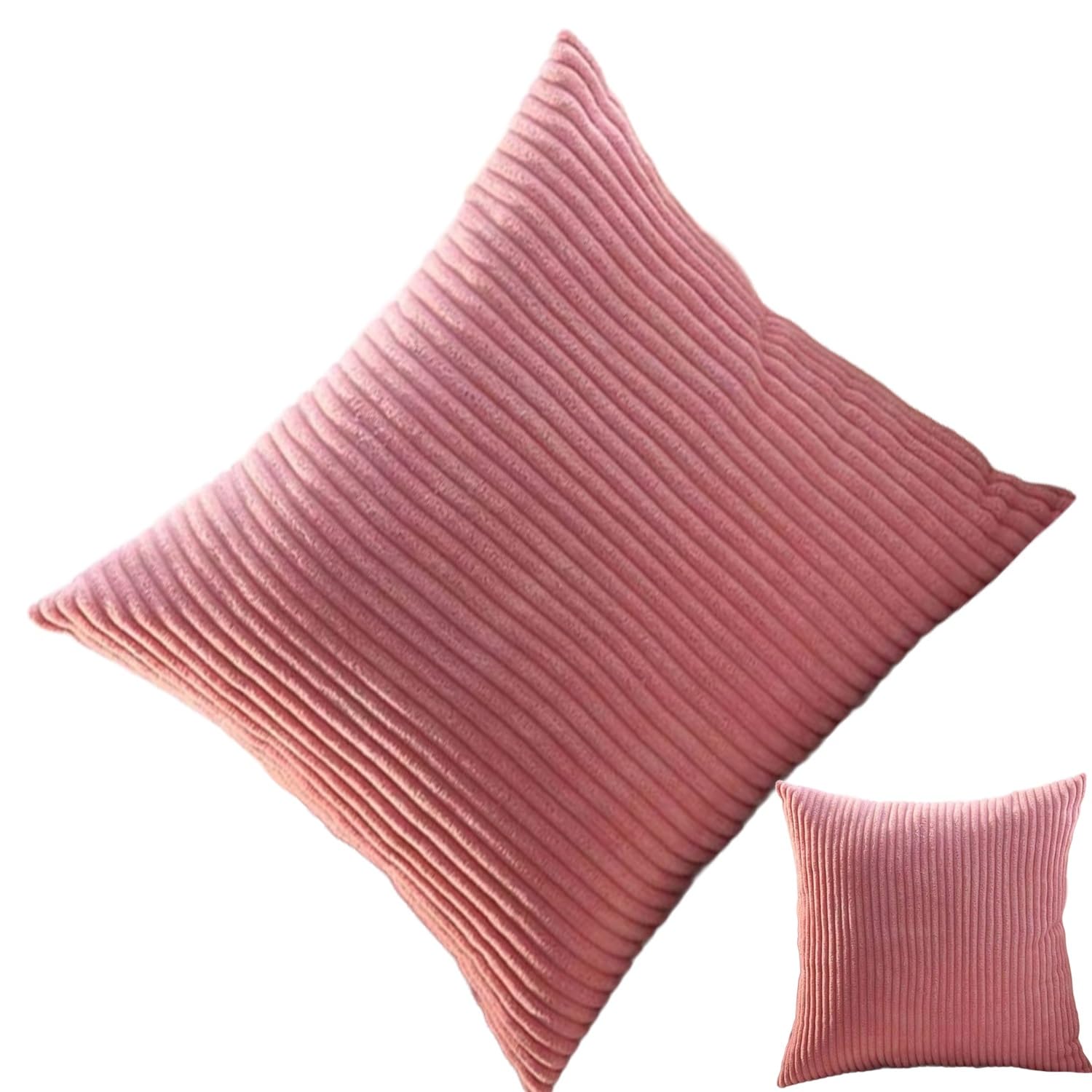 ILiemao 2 Pack Corduroy Soft Decorative Square Rectangle Throw Pillow Cover 60x60 50x70 80x80 cm Cushion Covers Pillowcase, Home Decorations for Sofa Couch Bed Chair(W3,2pcs 65x65cm)