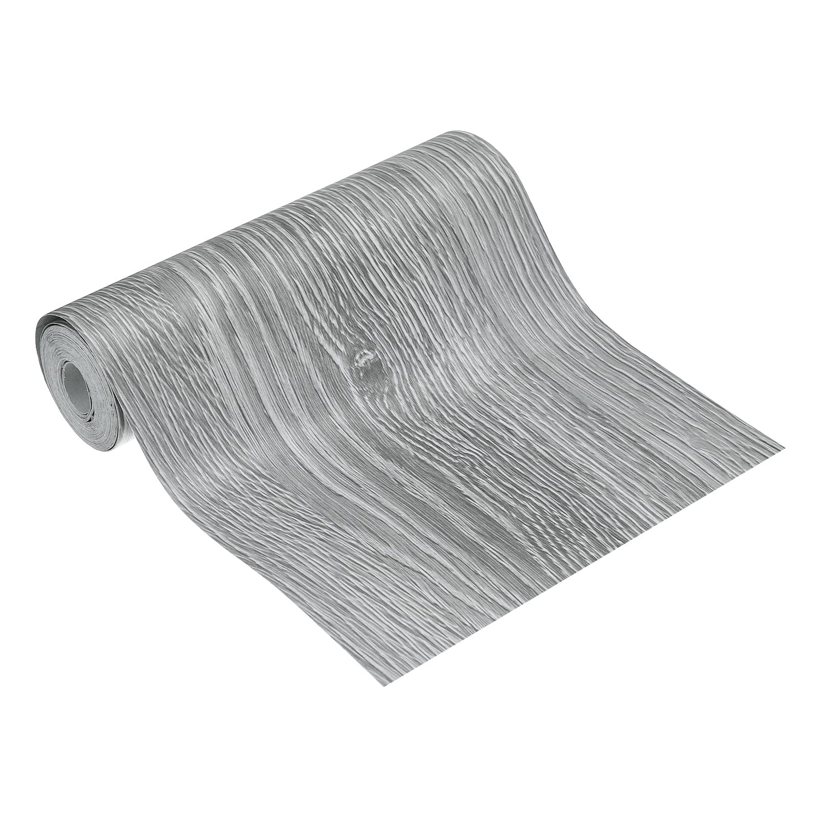 sourcing map Wood Grain Repair Tape, 5 Inch x 16 Feet Self Adhesive Wood Grain Tape Multi-Purpose Wallpaper Border Trim for Furniture Floors Windows Doors Tables Home, Gray