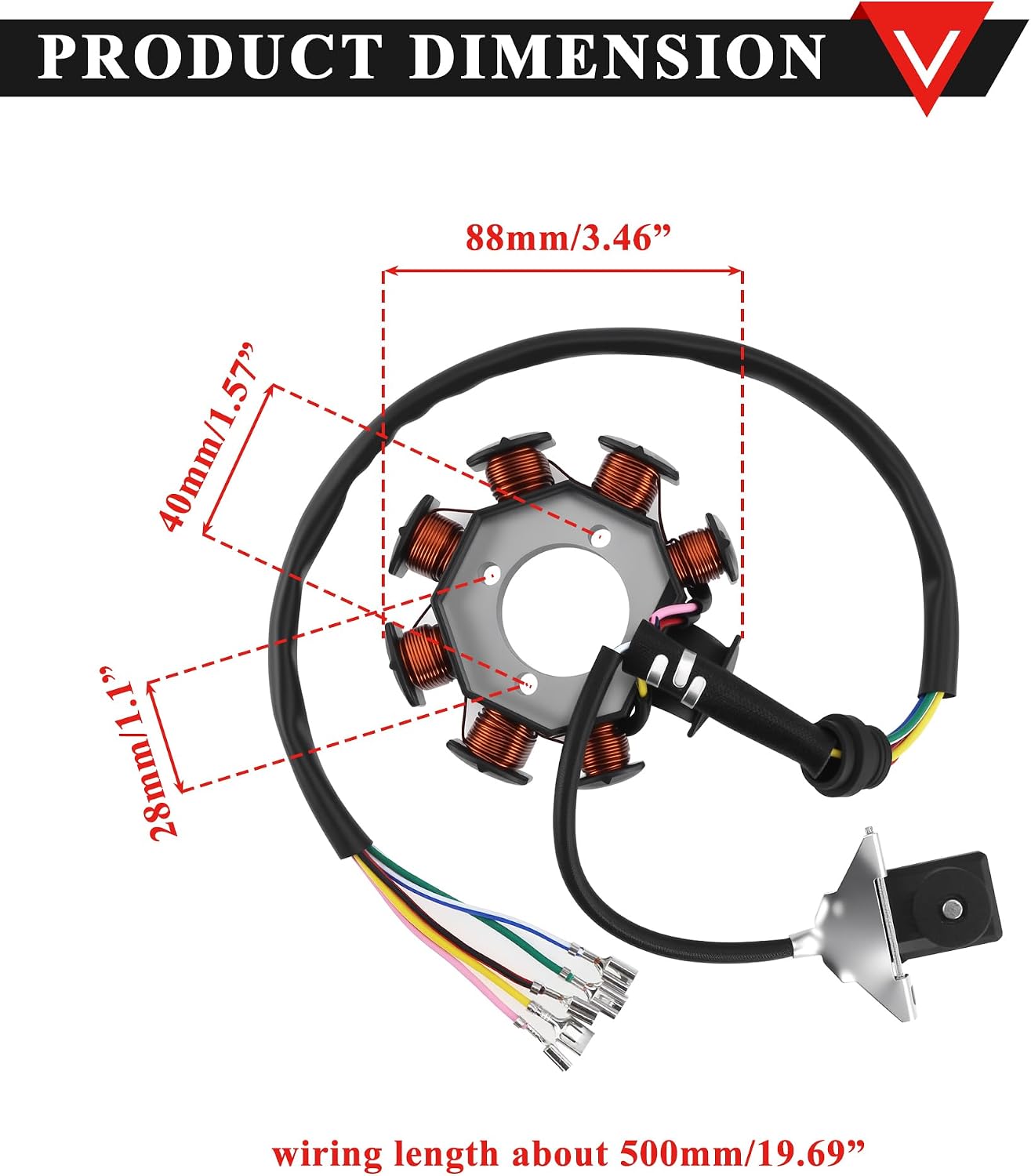 PRO BAT 8 Coil Magneto Stator Plate 5 Wires CG125-8 fine copper for 125cc 150cc 200cc 250cc ATV Quad Dirt Pit Bike Go Kart 4 Wheelers Zongshen