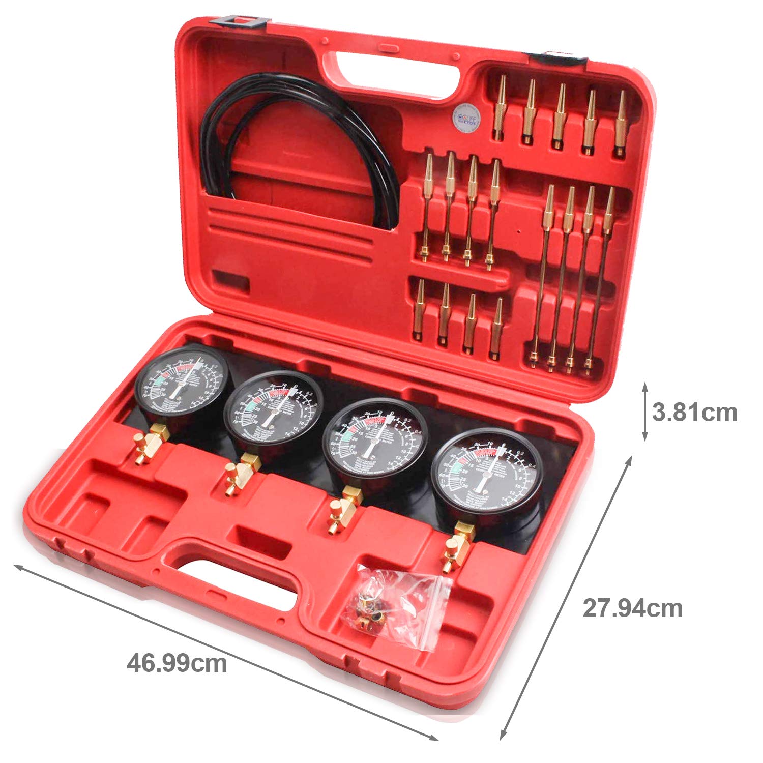 Ikodm Tester sincrono per 4 carburatori tester sincronizzatori per carburatori orologi sincronizzati auto moto tester sottovuoto
