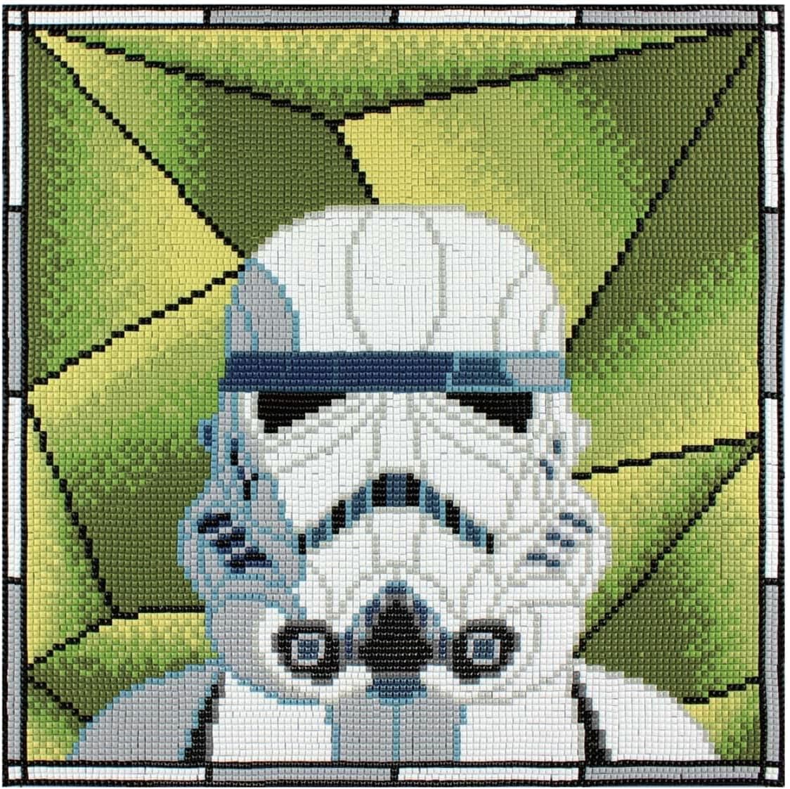 Camelot Dots Star Wars Collection of Diamond Facet Painting Art Kits, 12.6" x 12.6", Stormtrooper Stained Glass