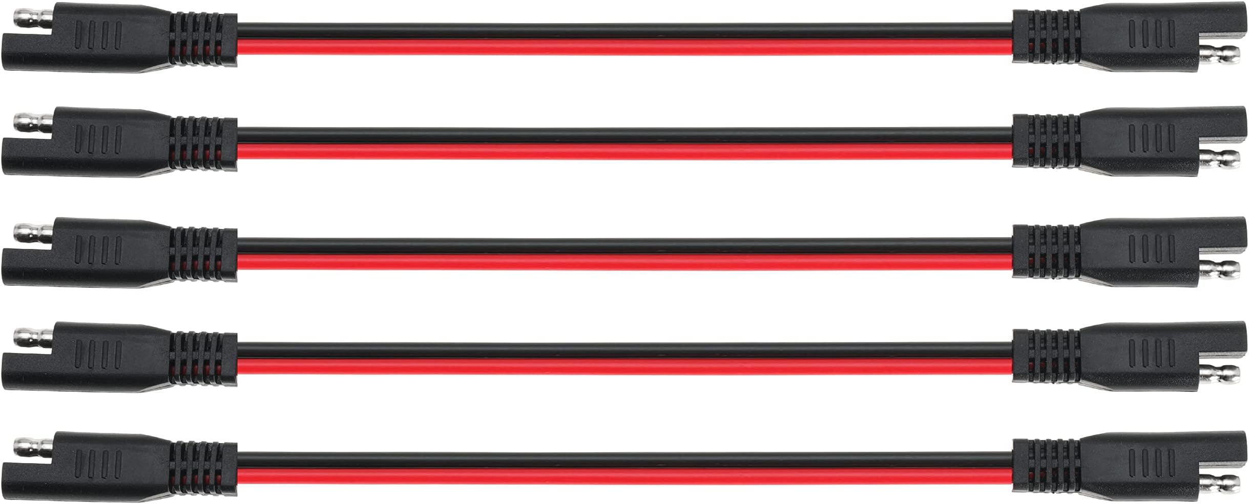 12 AWG SAE to SAE Extension Cable 12 Gauge 2-Pin SAE Connector Extension Cord with Dual Head Plug for Solar Panel Automotive Car Motorcycle 12in