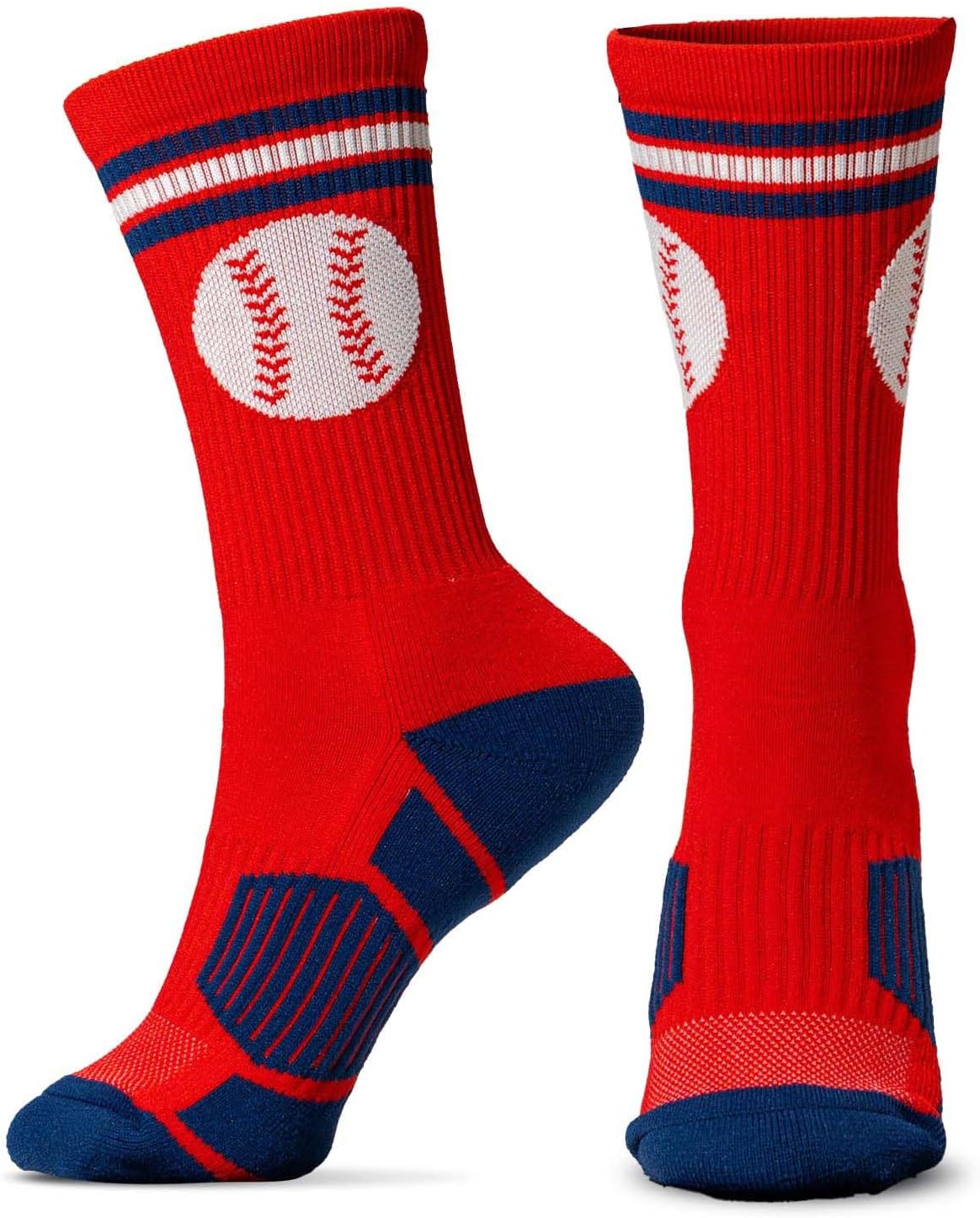 ChalkTalkSPORTS Baseball Performance Crew Socks - Boston Socks - Youth & Adult - Baseball Mid-Calf Socks