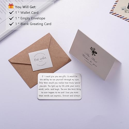 Miniatura 5 de Tarjeta de billetera con texto en inglés "I Love You" para novio, tarjetas de aniversario, regalos para esposo, regalo de pareja para él,