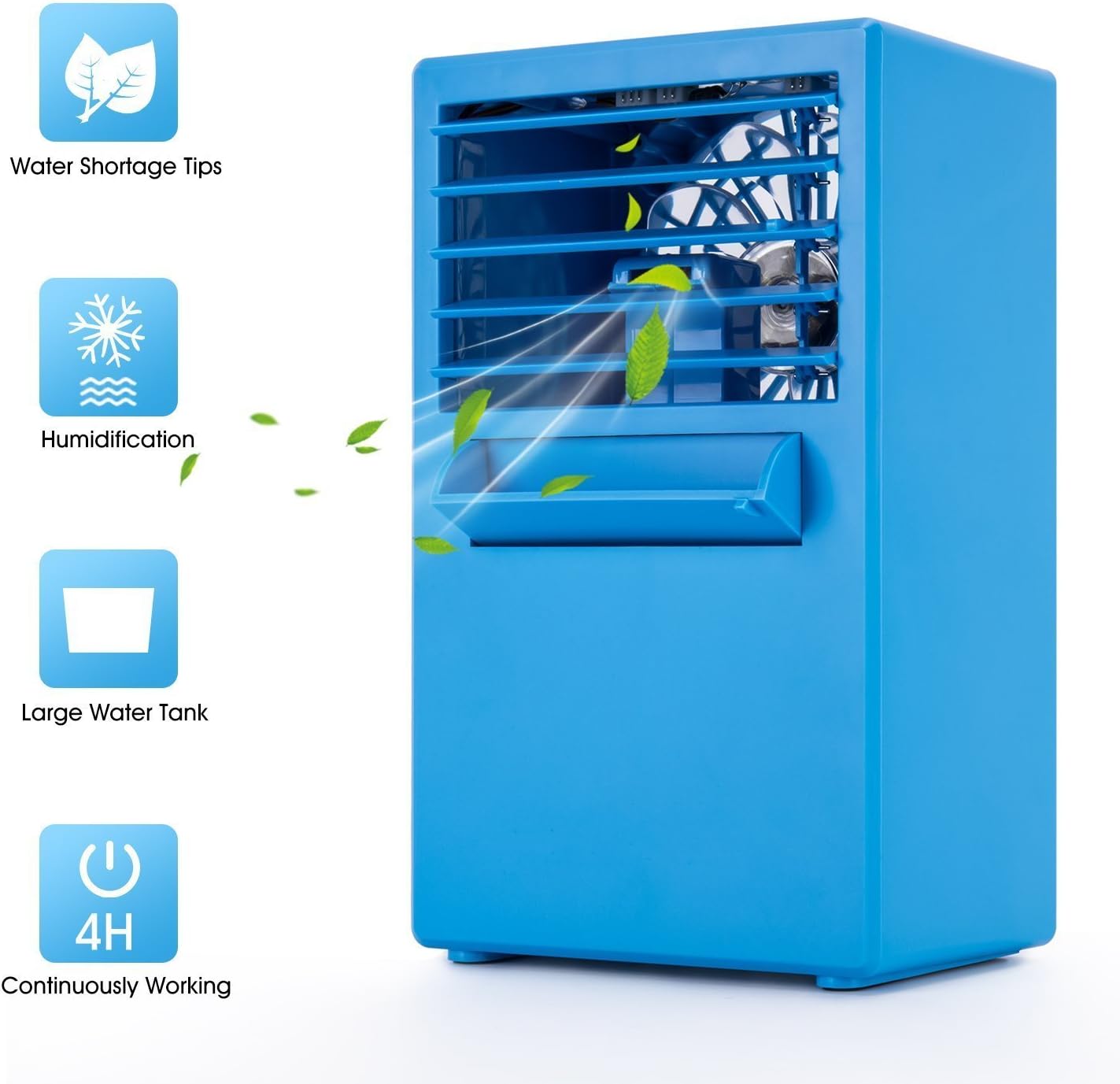 Portable Mini Air Conditioner Fan 9.5-inch Small Desktop Fan Personal Misting Fan Mini Evaporative Air Cooler Circulator Humidifier