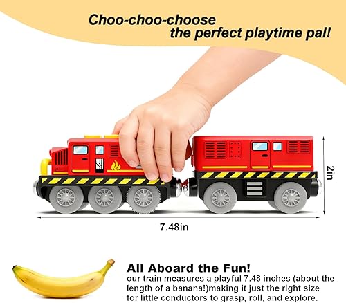 Miniatura 6 de Brio - Tren de juguete motorizado para pista de tren de madera, funciona con pilas, con conexión magnética, compatible con Thomas, accesorios Brio,