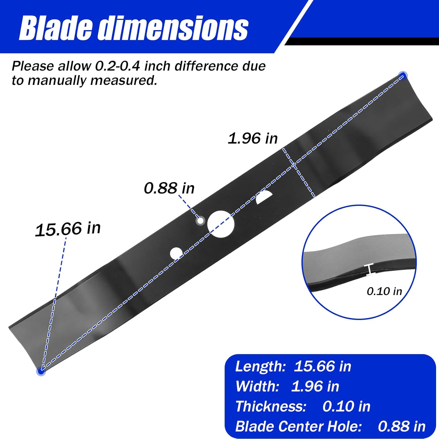 RY40100 16” Lawn Mower Blade for Ryboi Lawn Mowers 16” Replace AC04154-2Pcs