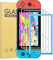 Vista 1 de 3 Pack Tempered Glass for Nintendo switch Screen Protector 6.9 Inch 2017, Bubble free shockproof easy Installation with Alignment Frame