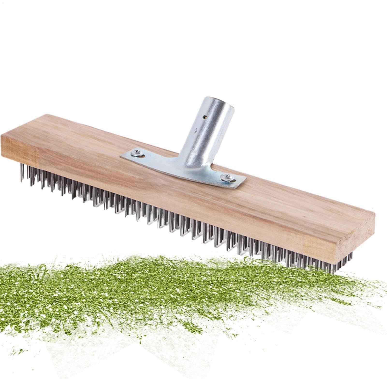 Brosse de sol en fil métallique balai de jardin épais poils durs pour mousse