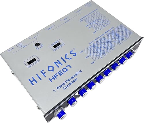 Miniatura 7 de Hifonics HFEQ7 7-Band 9 Voltios 12 DIN Pre-Amp Ecualizador gráfico de audio de coche con entrada auxiliar frontal de 0.138 in, entrada auxiliar RCA