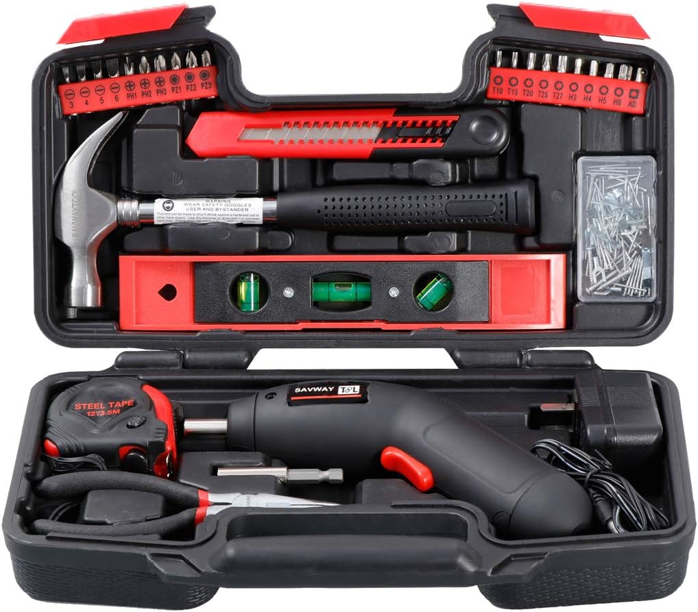 Small Hand Tools Set with Electric Screwdriver, 108PCS Household Tool Kits - Perfect Gifts for DIY Working