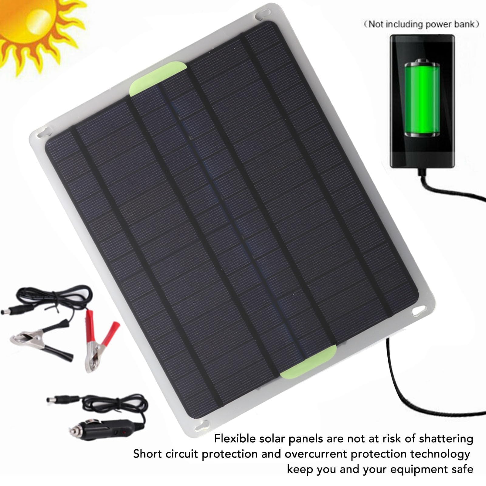 20 W 12 V Solarpanel-Kit, Solarladepanel Solarpanel Autobatterieladegerät Erhaltungsladegerät für Autoboot, Motorrad, Wohnmobil, Zuhause, Netzunabhängiges System