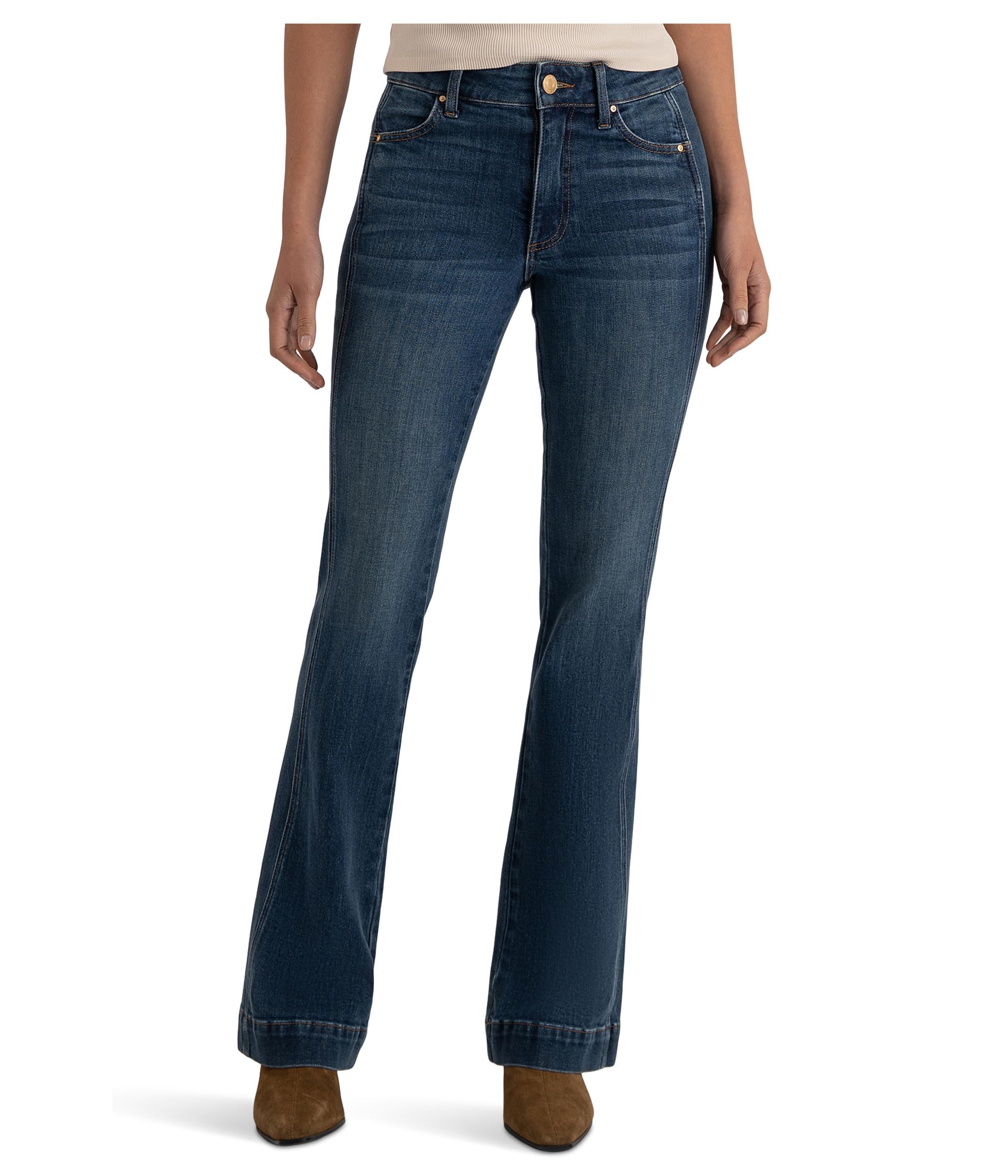KUT from the Kloth Womens Natalie High-Rise Bootcut Side Inset-Wide Hem