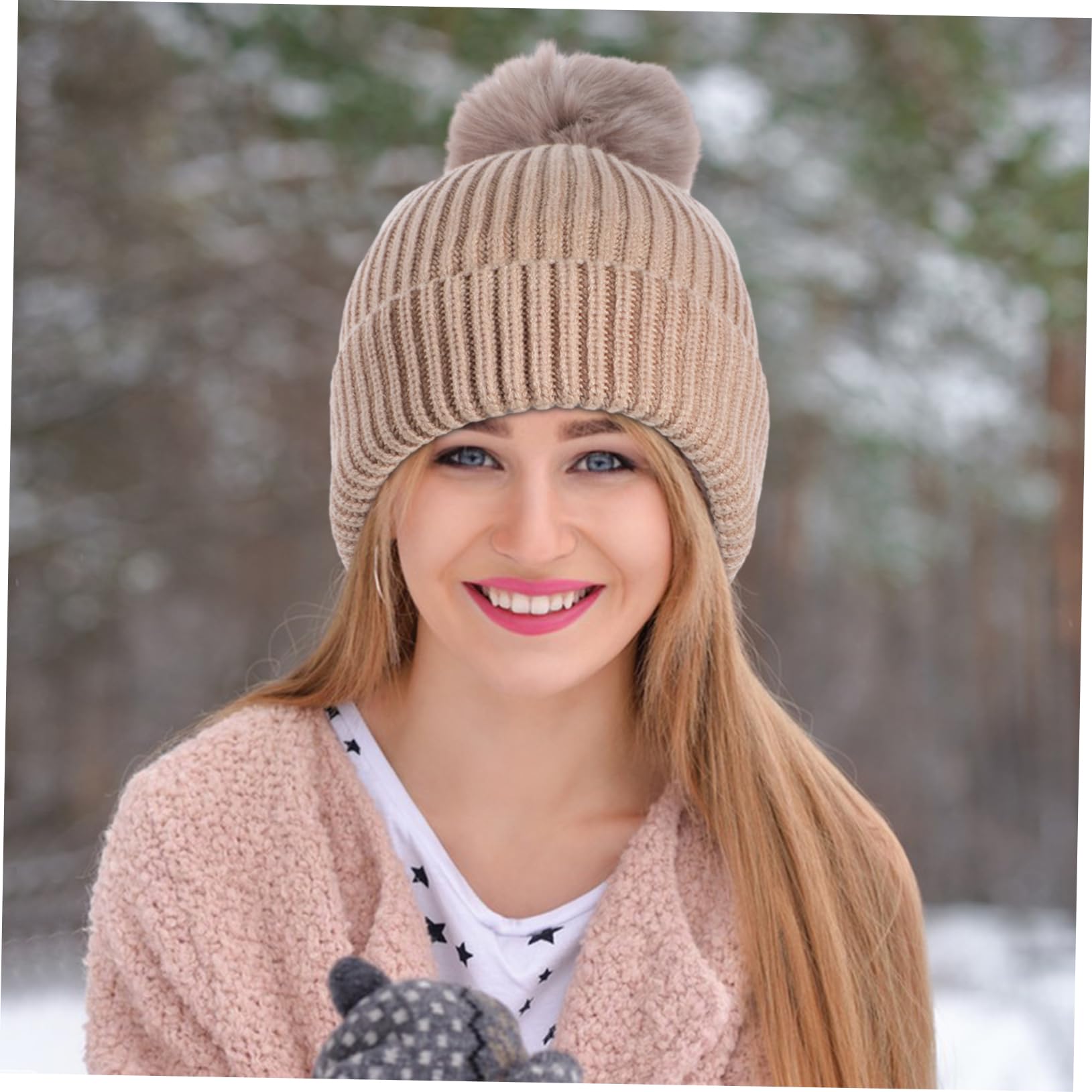 PACKOVE 1 Set Cappello E Sciarpa Set Filato Addensato Cappello Da Sci Da Donna