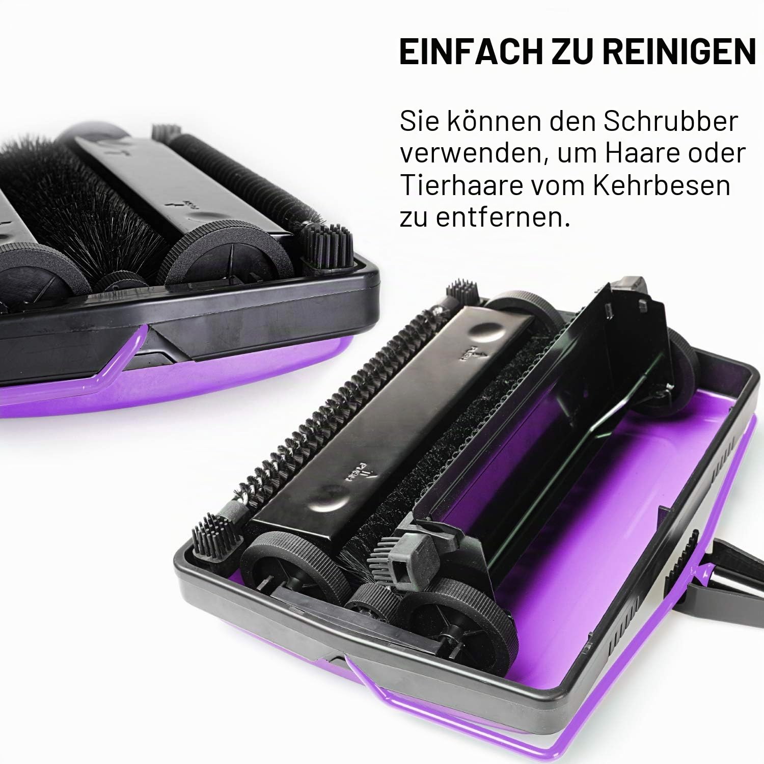 Yocada Teppichkehrer Reiniger für Home Office Niedrige Teppiche Teppiche Unterwolle Tierhaare Staubreste Papier Kleine Müllreinigung mit einer Bürste Lila