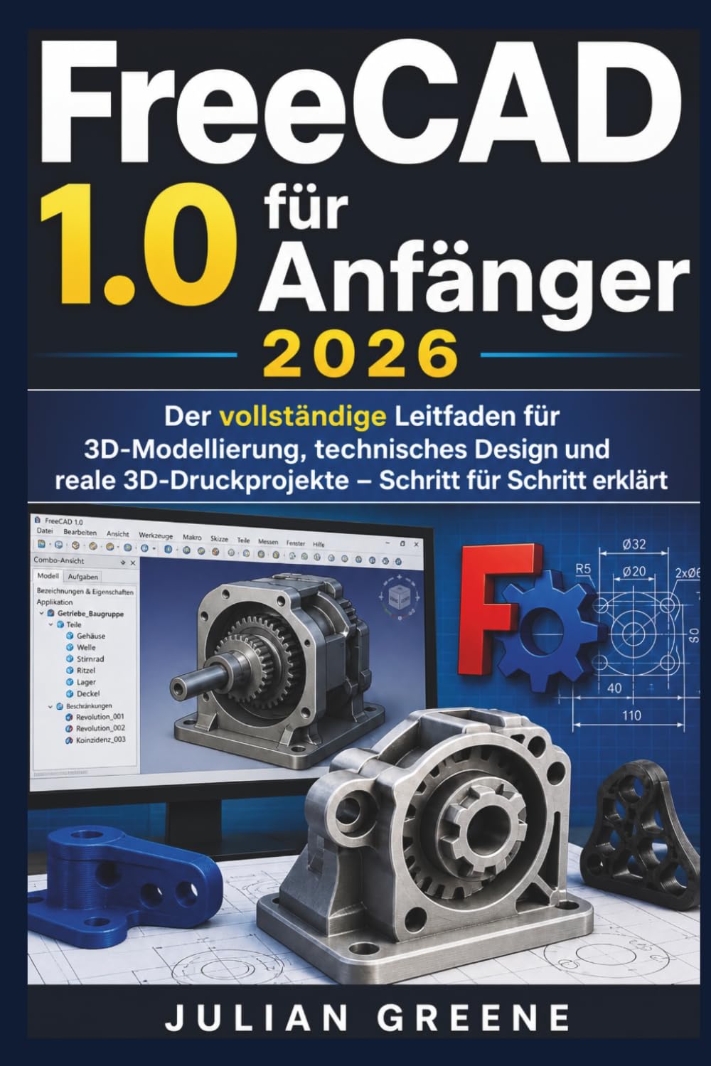 FreeCAD 1.0 für Anfänger 2026: Der vollständige Leitfaden für 3D-Modellierung, technisches Design und reale 3D-Druckprojekte – Schritt für Schritt erklärt