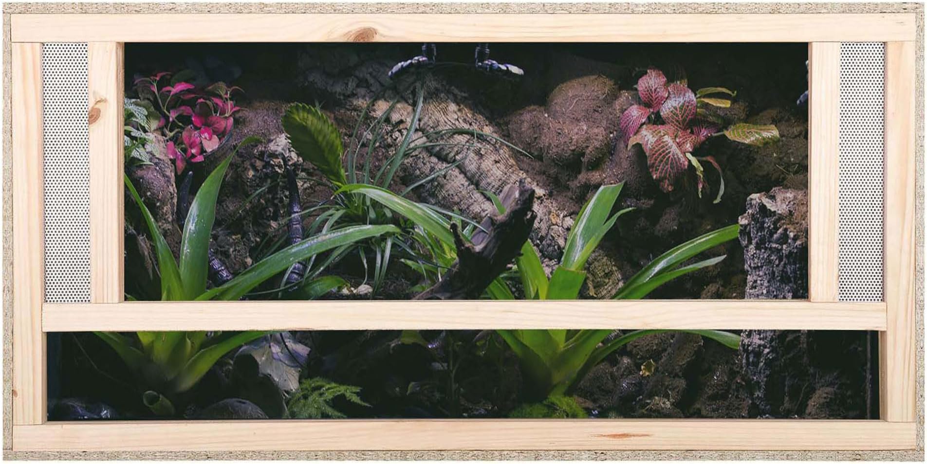 REPITERRA Wooden Terrarium for Reptiles, 100 x 60 x 60 cm, OSB Wood, Side Ventilation, Easy to Assemble, 360 Liters