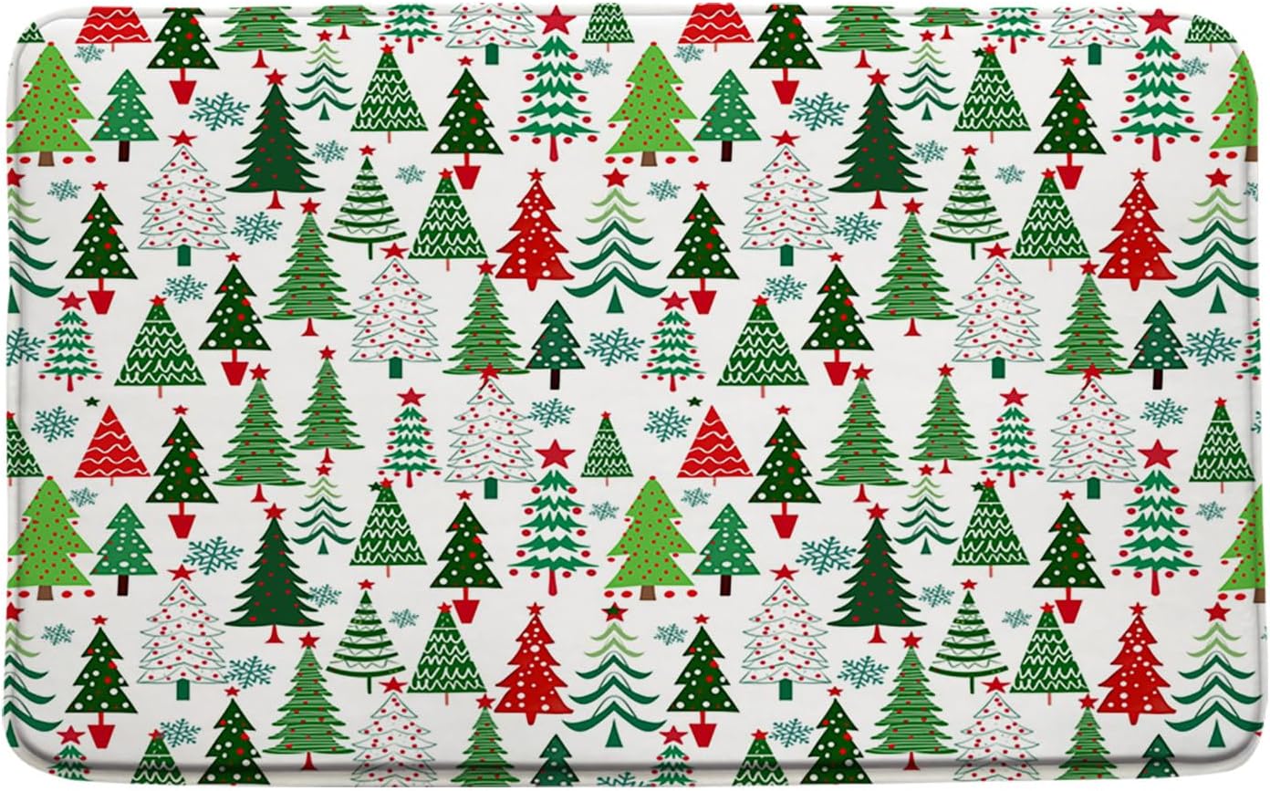 GCTNBJL Christmas Runner Bath Mat Cute Snowman Xmas Ball Winter Holiday Gray White Bathroom Kitchen Memory Foam Rug,24x60 Inch