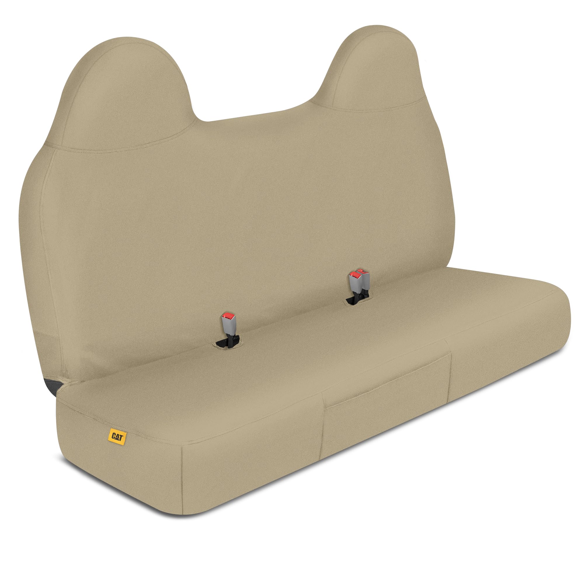 CAT® Custom Fit Front Bench Seat Cover for Ford F250 / F350 / F450 / F550 (1999-2007) - Durable Oxford Beige Truck Seat Cover with Utility Pockets, Ford F250 Super Duty Interior Cover