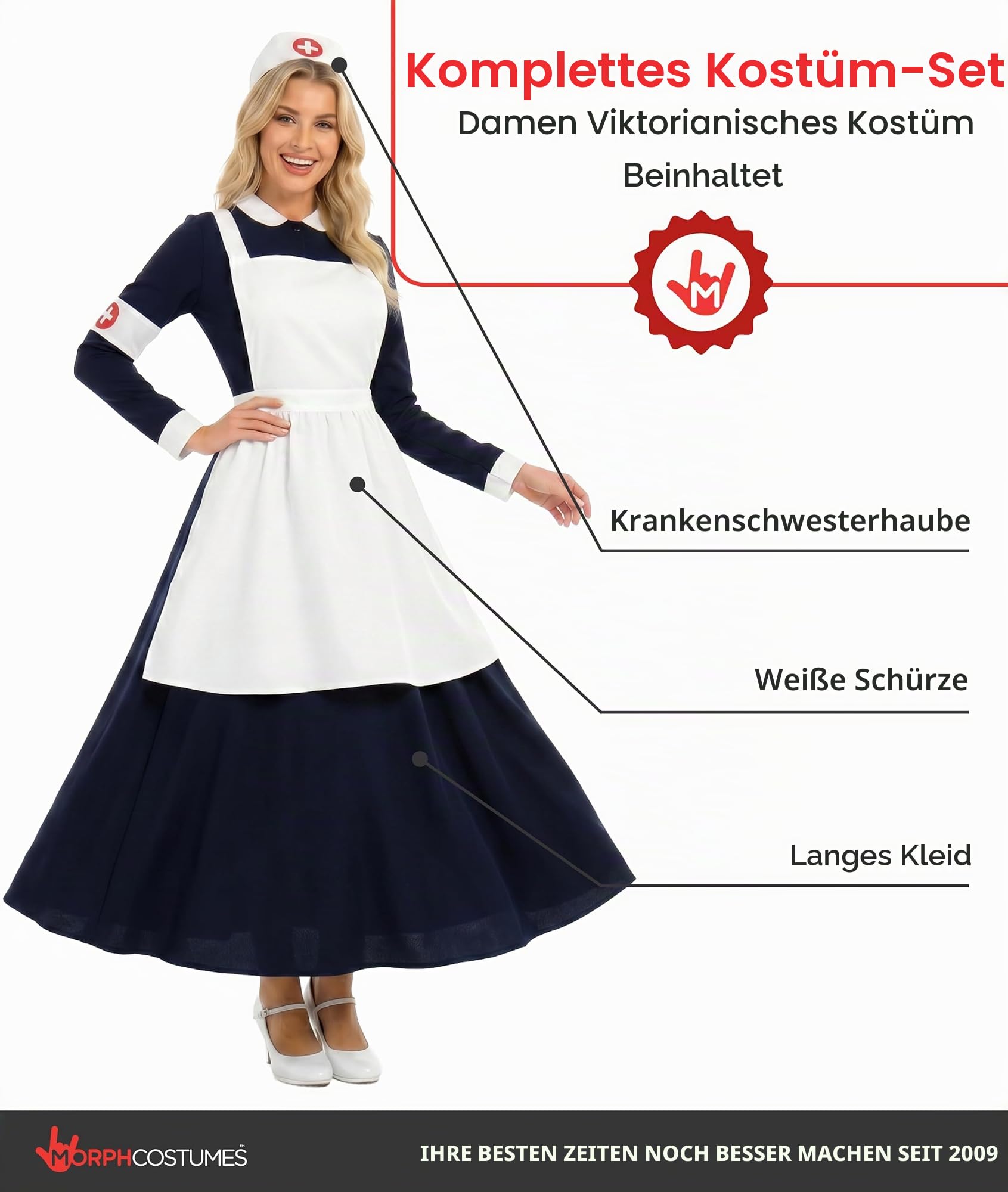 Fun Shack Kostüm Krankenschwester für Damen, Perfekt für Halloween und Karneval, Faschingskostüm 2025