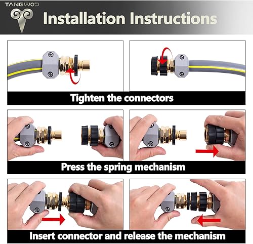 Miniatura 3 de TANGWOD Accesorios de conexión rápida para manguera de jardín, accesorios de manguera de agua de desconexión rápida para conectores de manguera de