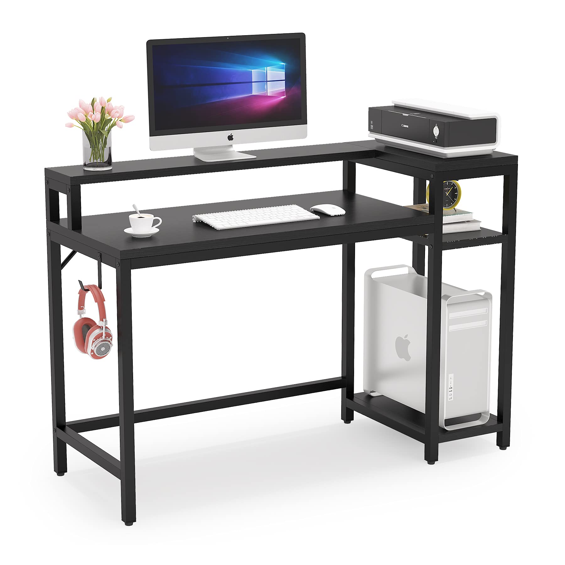 Buy TOPSKY Computer Desk with Storage Shelves/23.2in Keyboard Tray