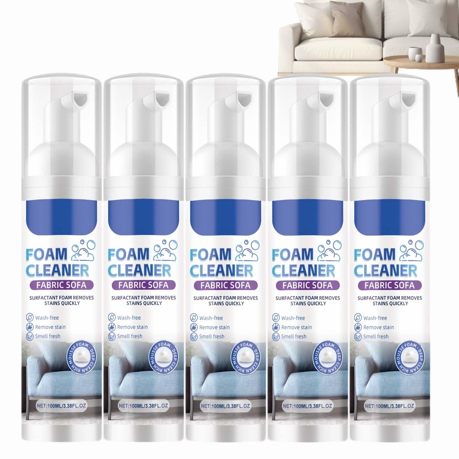 No Rinse Fabric Cleaner Für Sofas Und Autositze, Hebt Schnell Flecken Und Schmutz Auf Haushaltsschaumreiniger, Matratzenfleckenentferner-Schaumspray,Tiefenreinigungs-Polsterschaumreiniger. (5PCS)