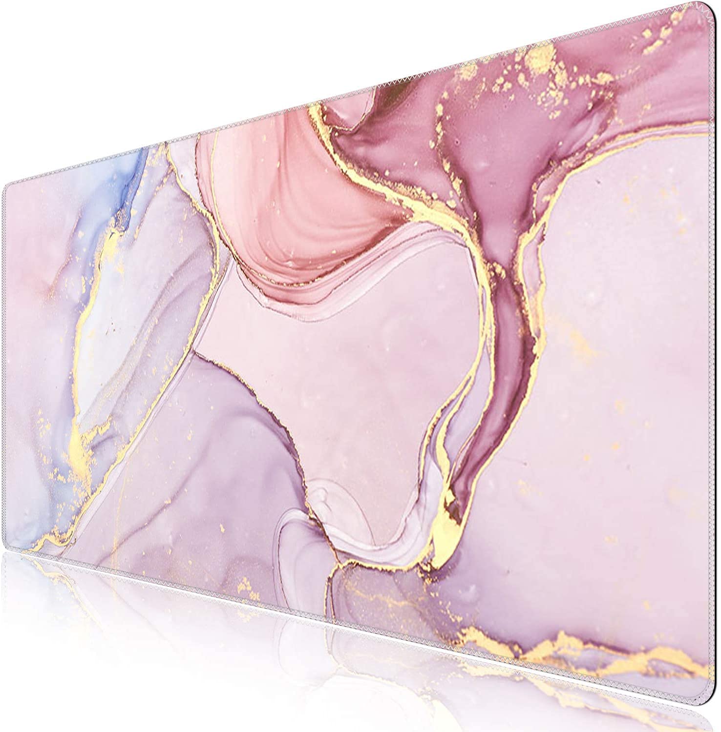 Alexvyan Pink Marble (690 * 300 * 2 MM) Extended Gaming Mouse Pad Large with Anti-Fray Cloth and Water-Resistant,Mousepad Computer Keyboard Mouse Mat, Comfort Textured Surface for Gamer Office & Home-picture-11