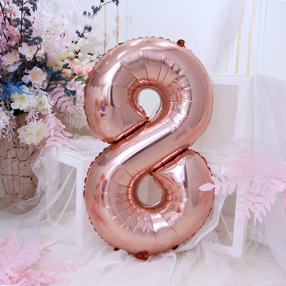 Foil Globo Número 5 Azul 40" (101cm), Inflable Helio o aire, Gigante Numeros 0-9, 10-19, 20-29, 30-100, Grande Globos Decoración para La Boda Aniversario y Cumpleaños Fiestas — view 25