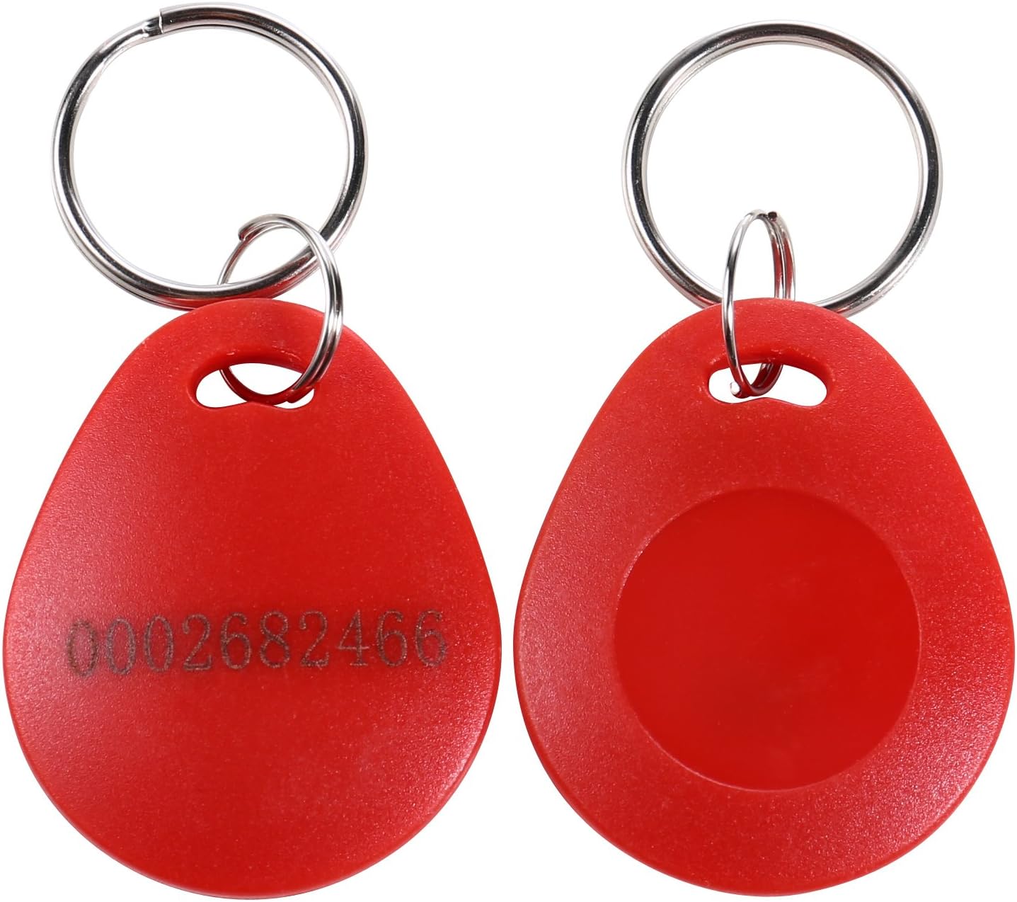 125khz Induction ID Card Entry Access Tag Token Keychain Keyfob Card Color Red (100 Pack)