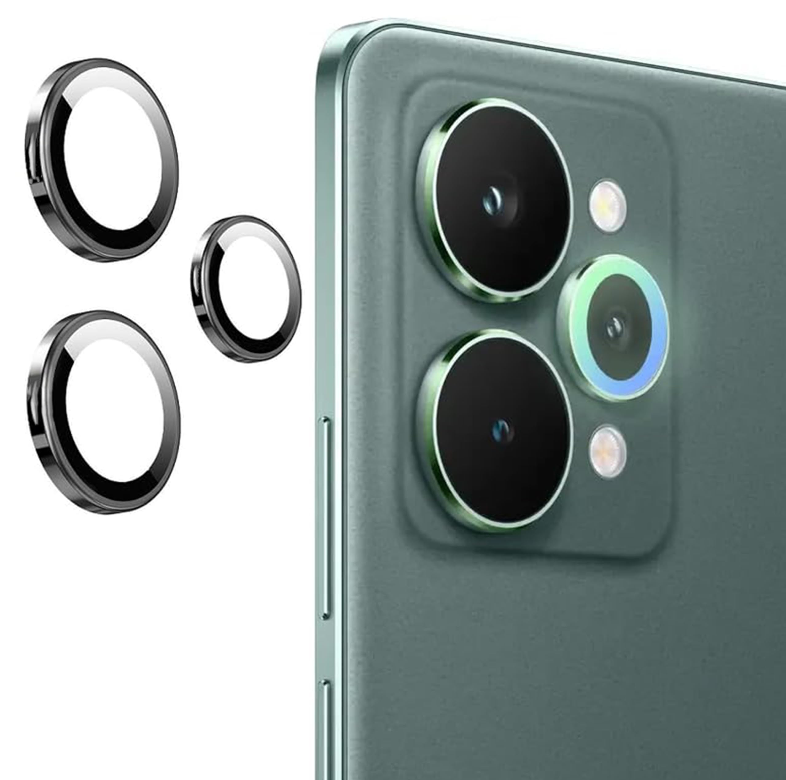 ZARALA Camera Lens Frame Glass for realme 15 Pro 5G, Black - Image 1