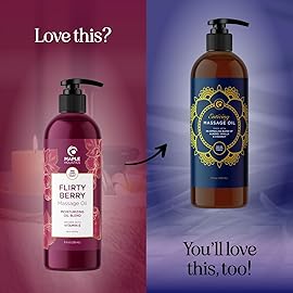 Berry Sensual Massage Oil for Couples - Fun and Fruity Full Body Massage Oil for Date Night with Smooth Gliding Coconut and Sweet Almond Oil with Tempting Berry Scent - Non GMO Gluten Free and Vegan
