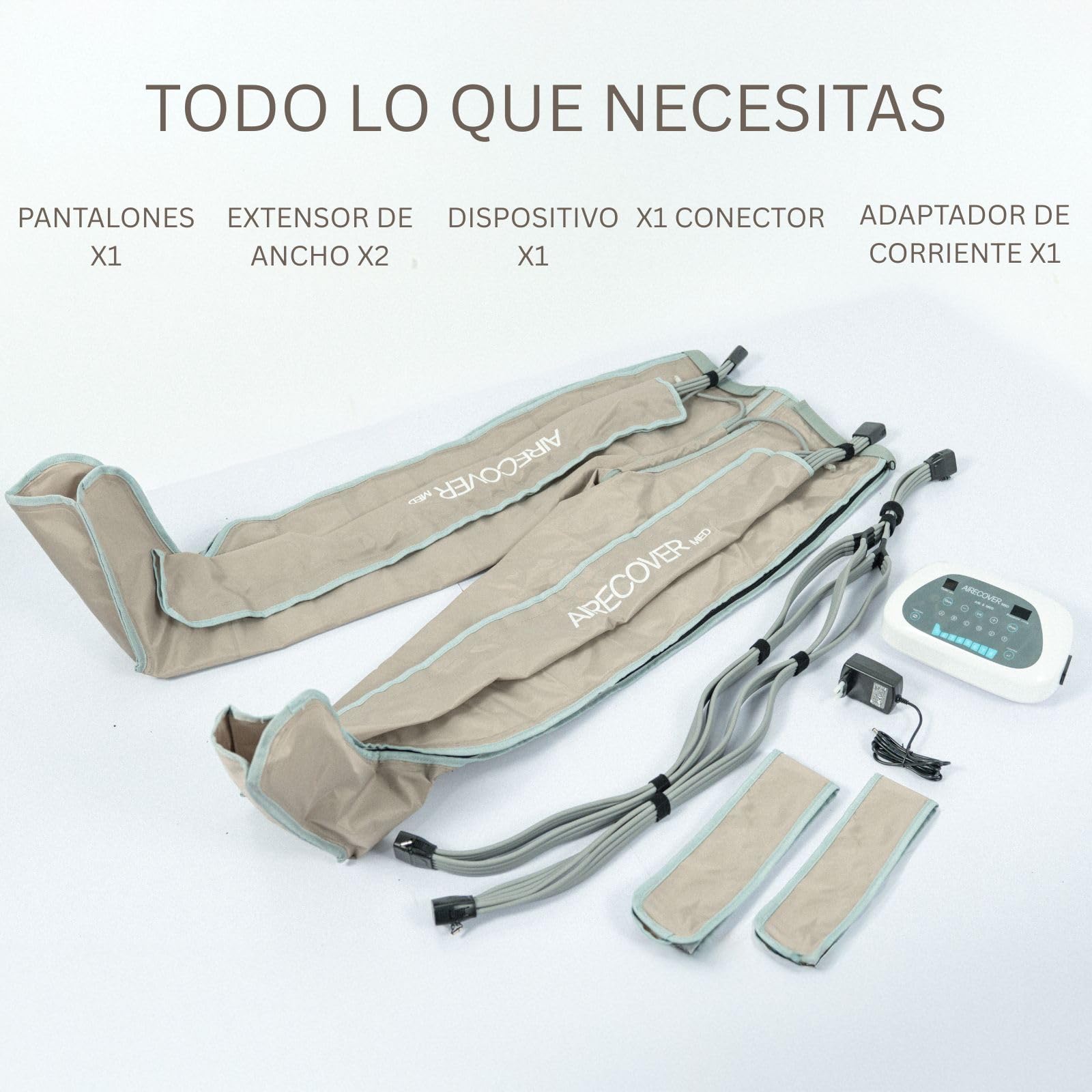 MED 8 Pantalón de Presoterapia Profesional 8 Cámaras 30-250 mmHg Compresión Piernas Glúteos