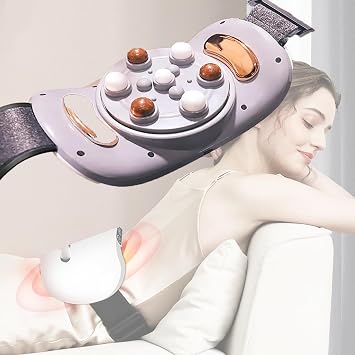 Abdominal Massager, Electric Abdominal Belt with 3 Adjustable Intensities, 15mm Massage Head/15 Minutes Auto Shut Off/Forward and Reverse Massage, Relief of Abdominal, Back, Neck and Leg Pains