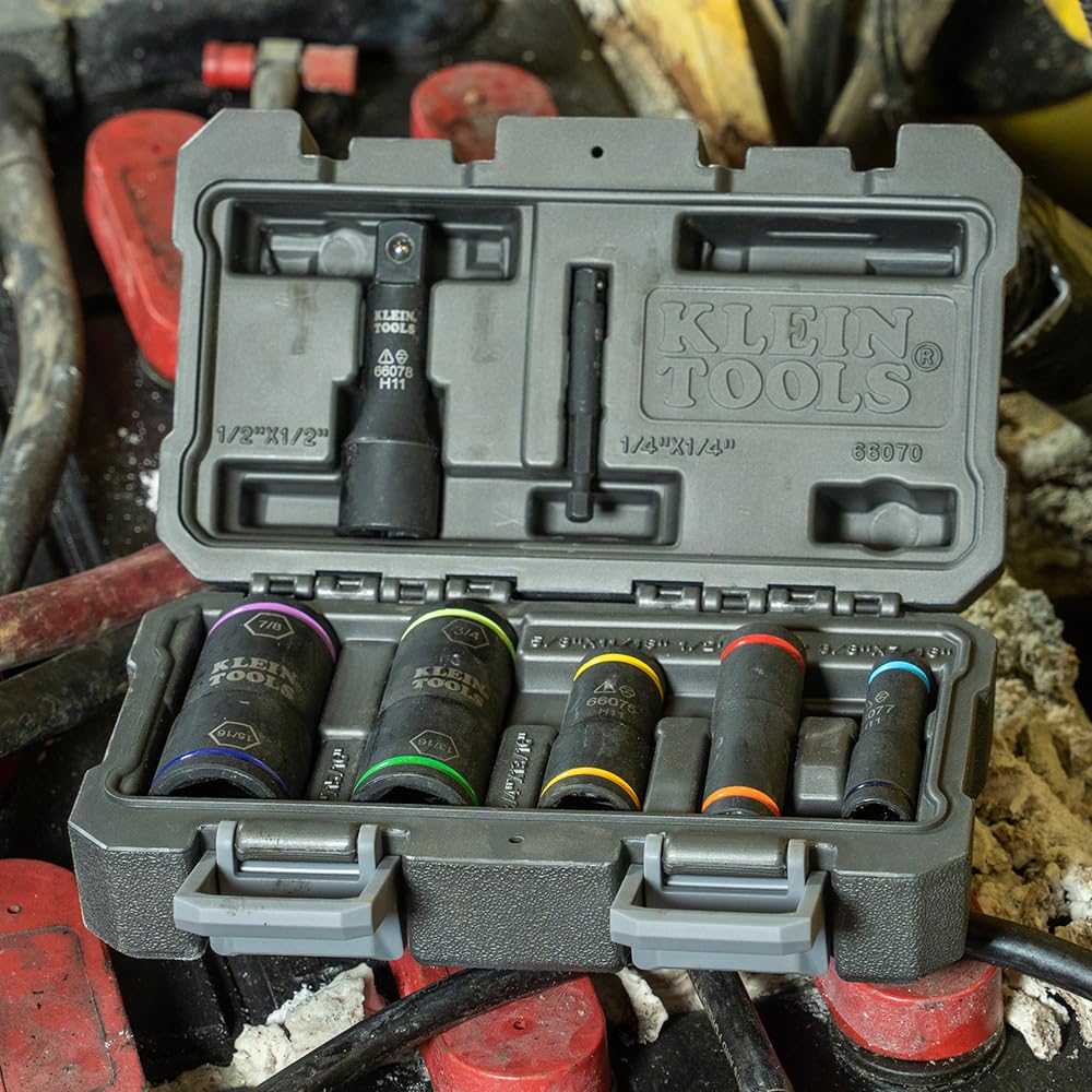 Klein Tools 66076 Impact Driver Flip Socket, 9/16- and 1/2