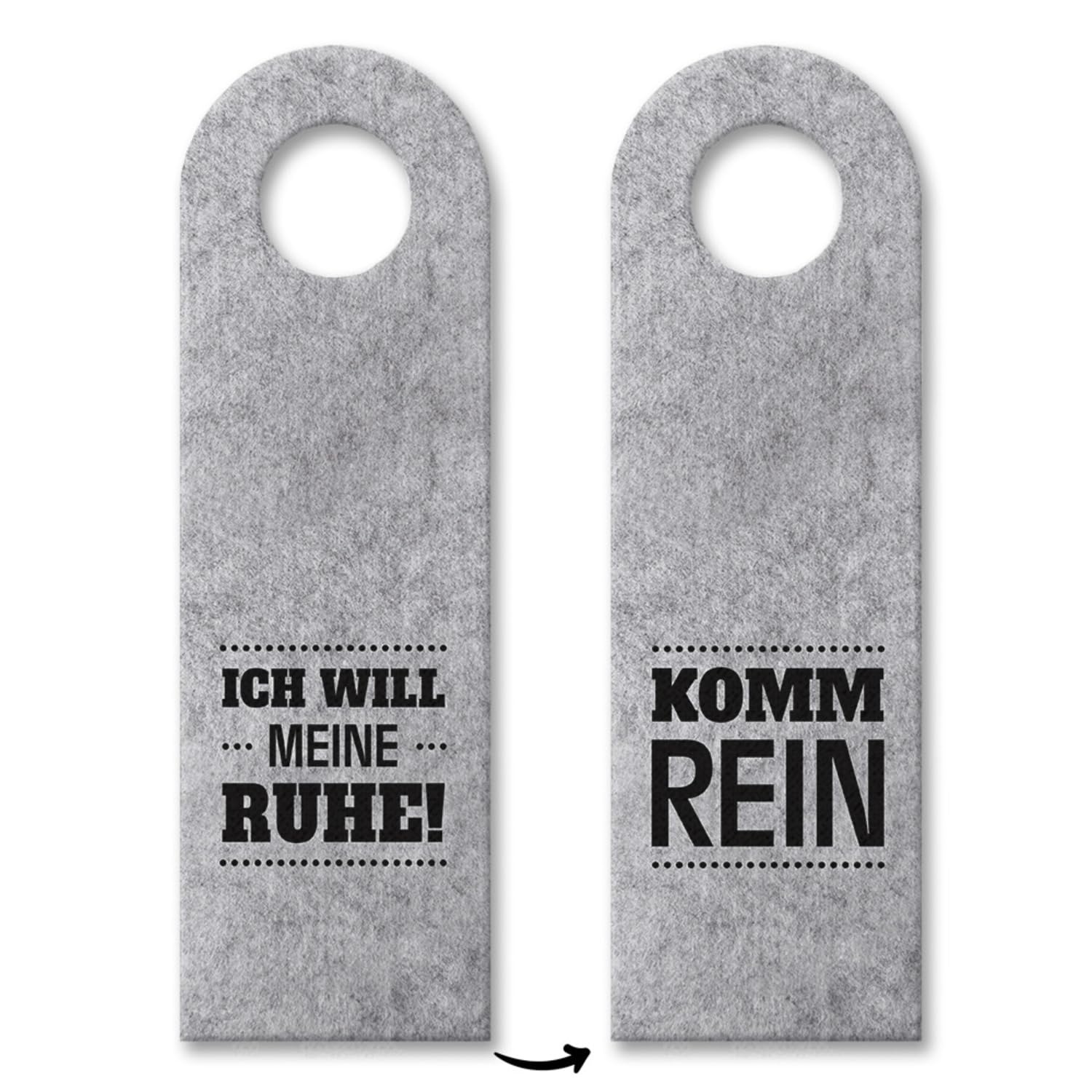 Trendaffe Ciondolo Per Porta Cane - Komm Rein Oder Ich Will Meine Ruhe - In Feltro 8x27 Cm, Simpatico Avviso Per Visite