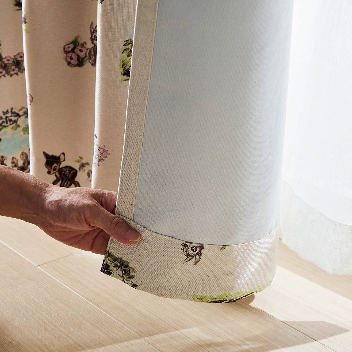 Amazon｜[ベルメゾン] ディズニー カーテン 遮光 遮熱 洗える バンビ