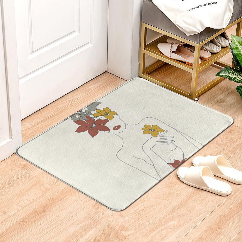 Tapis de bain peinture à l'huile : l'élégance géométrique au sol