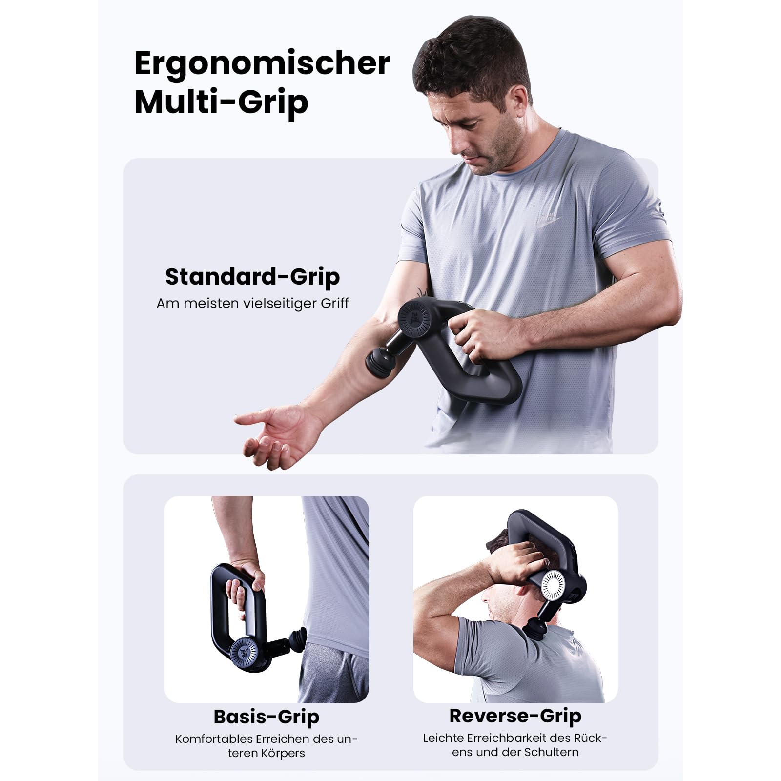 Bob and Brad D6 Pro Massagepistole mit 16mm Amplitude und OLED-Bildschirm, Percussion Massage Gun Muskel Massagegerät mit Tragetasche, Massage Pistole für Schulter Rücken Bein Muskelentspannung