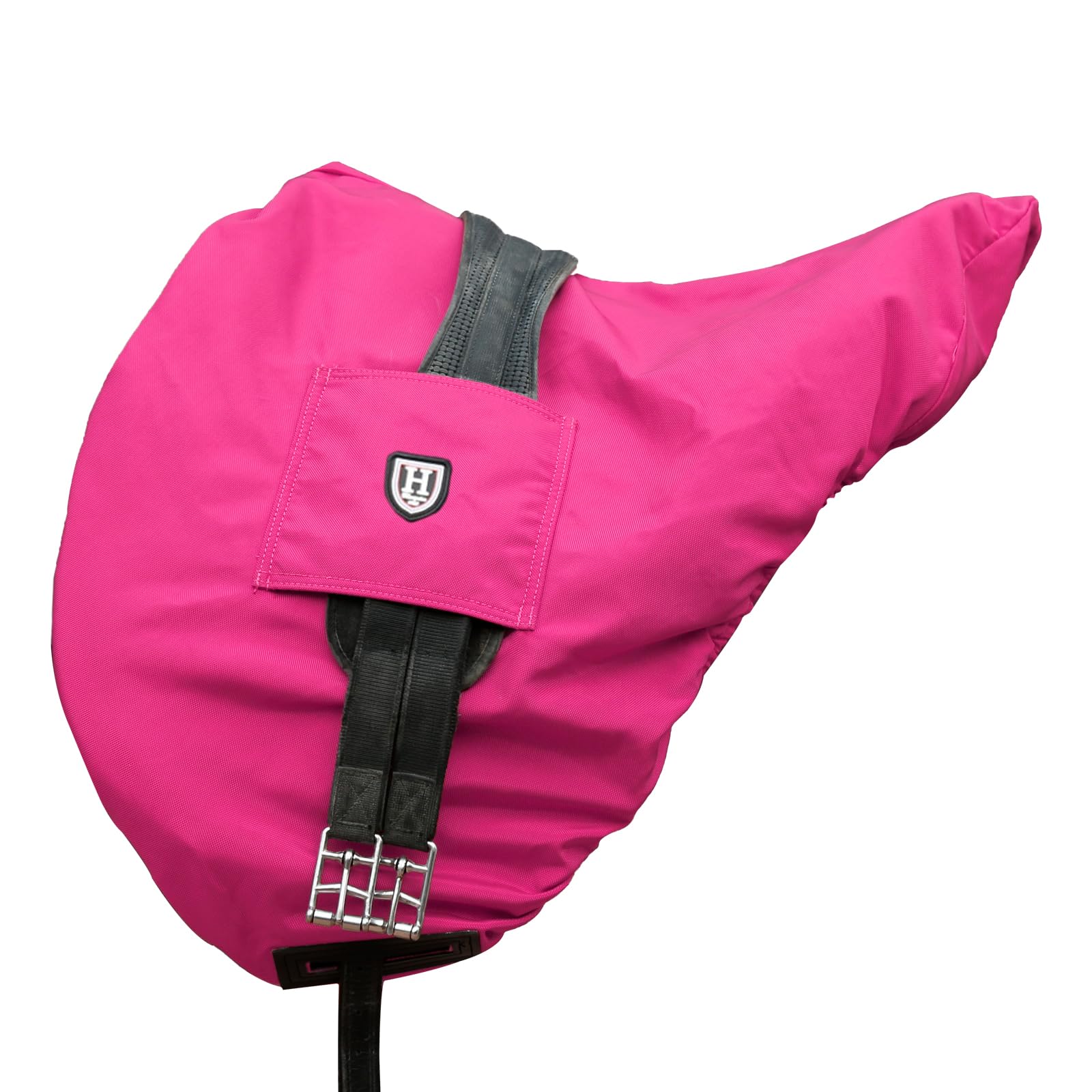 Harrison Howard Premium English Saddle Cover,Waterproof/Breathable Fleece-Lined Long-Lasting Outer Damage Protection All-Purpose Saddle Cover -Magenta