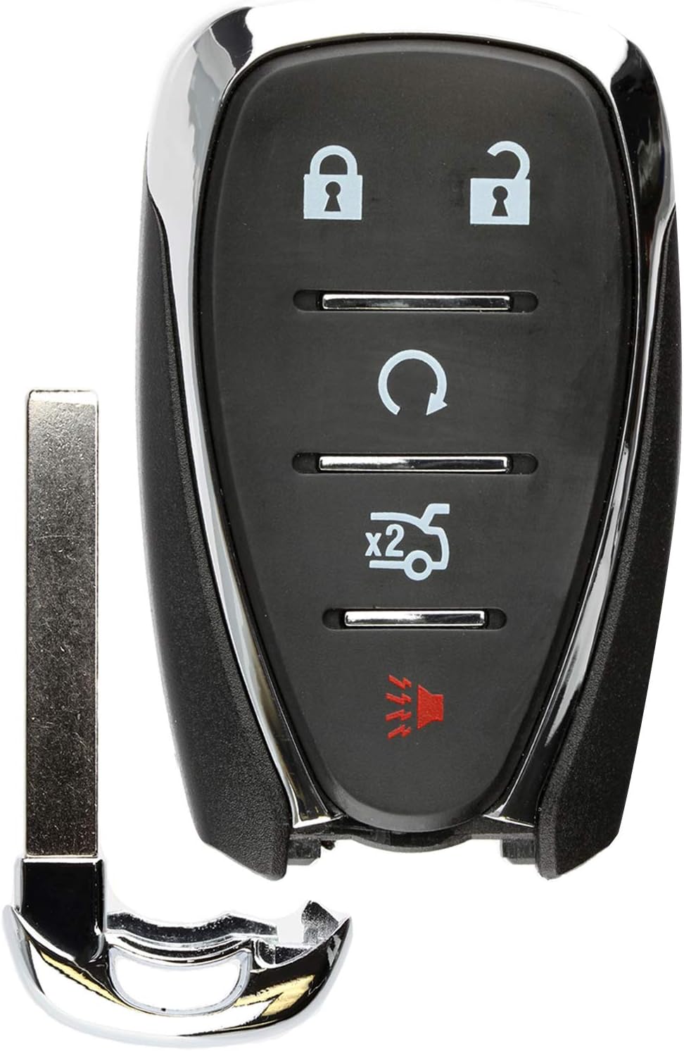KeylessOption Keyless Entry Remote Smart Car Prox Key Fob W/Key for Chevy Camaro Malibu Cruze 2016-2020 HYQ4EA (Pack of 2)