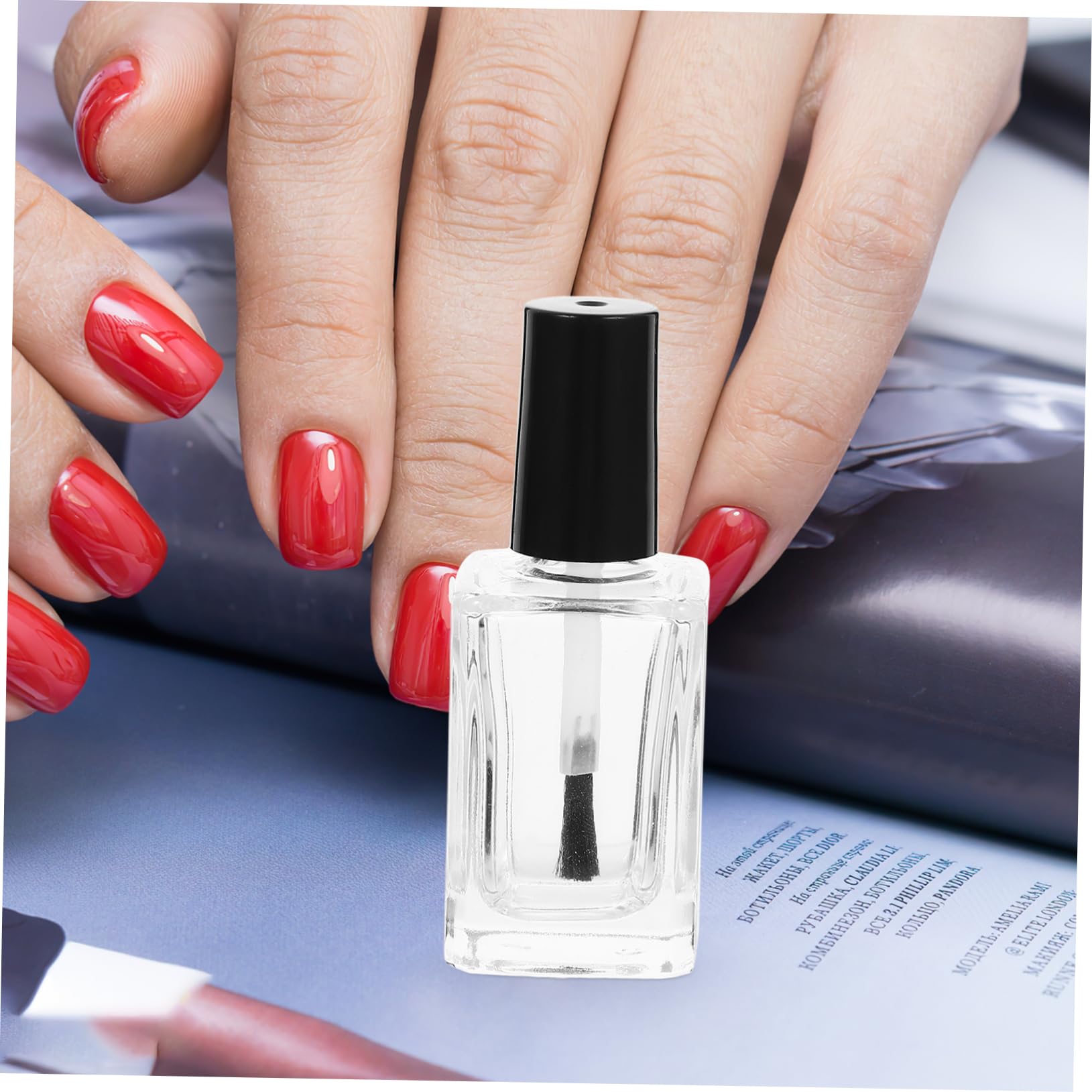 15 Pezzi Flaconi in Vetro per Unghie con Pennello, Nero, Facili da Riempire, per Manicure e Ritocchi | Ricarica per Cosmetici e Smalto, Forma Circolare con Lati Piatti, Stile Semplice e Aspetto Raffinato
