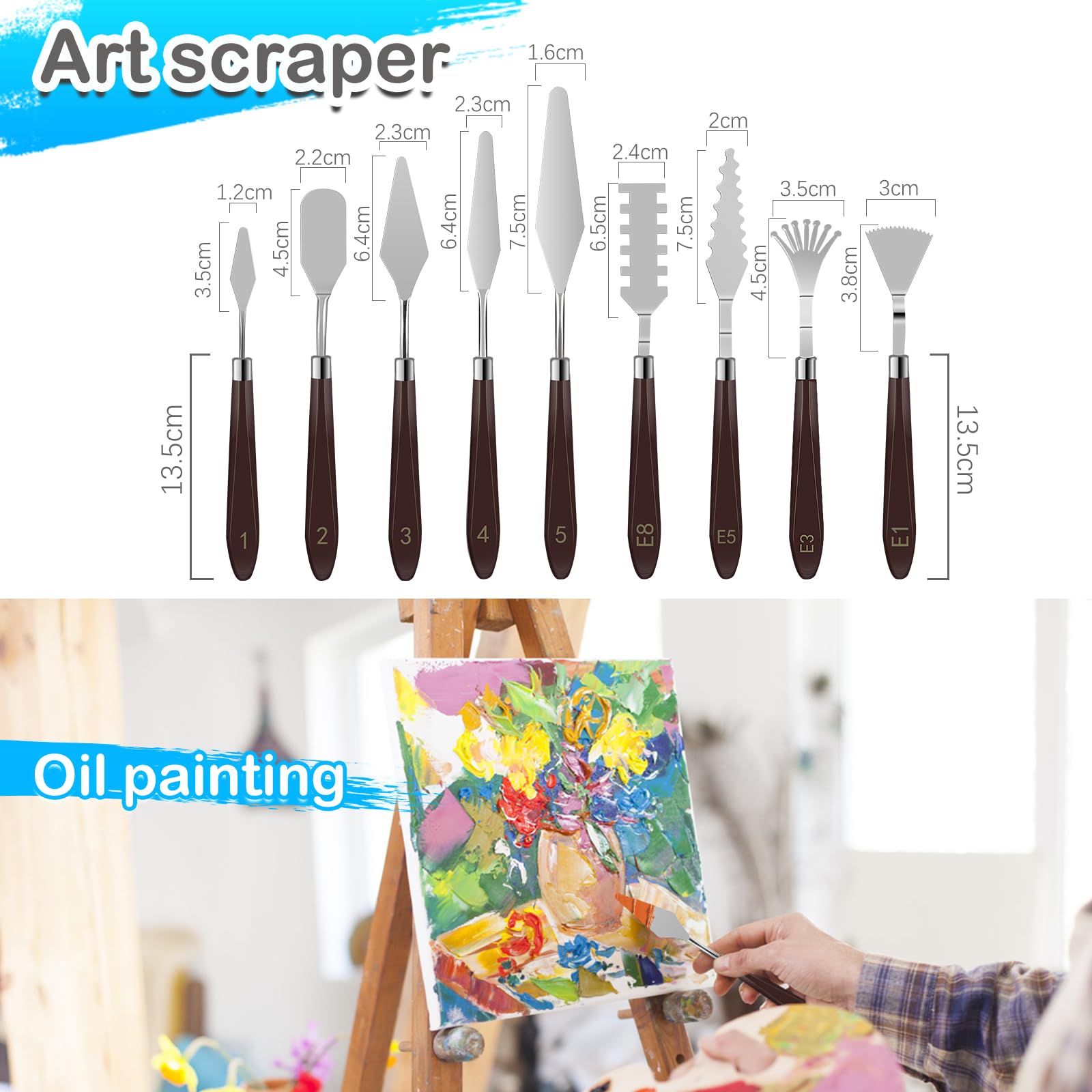 Set 15 Spatole Pittura Acrilica - Coltelli Pasta Strutturale E Raschietti