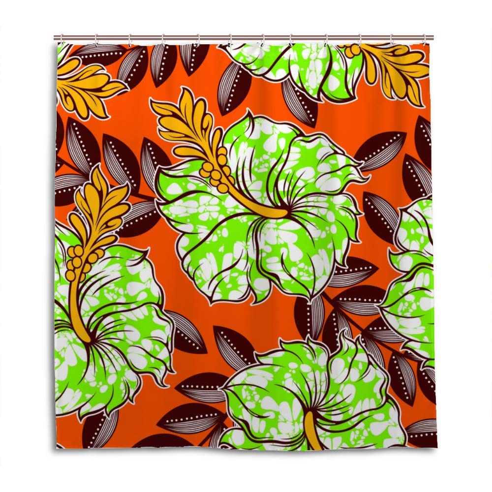 Rideau de douche en polyester plantes abstraites CHEHONG 168x183cm