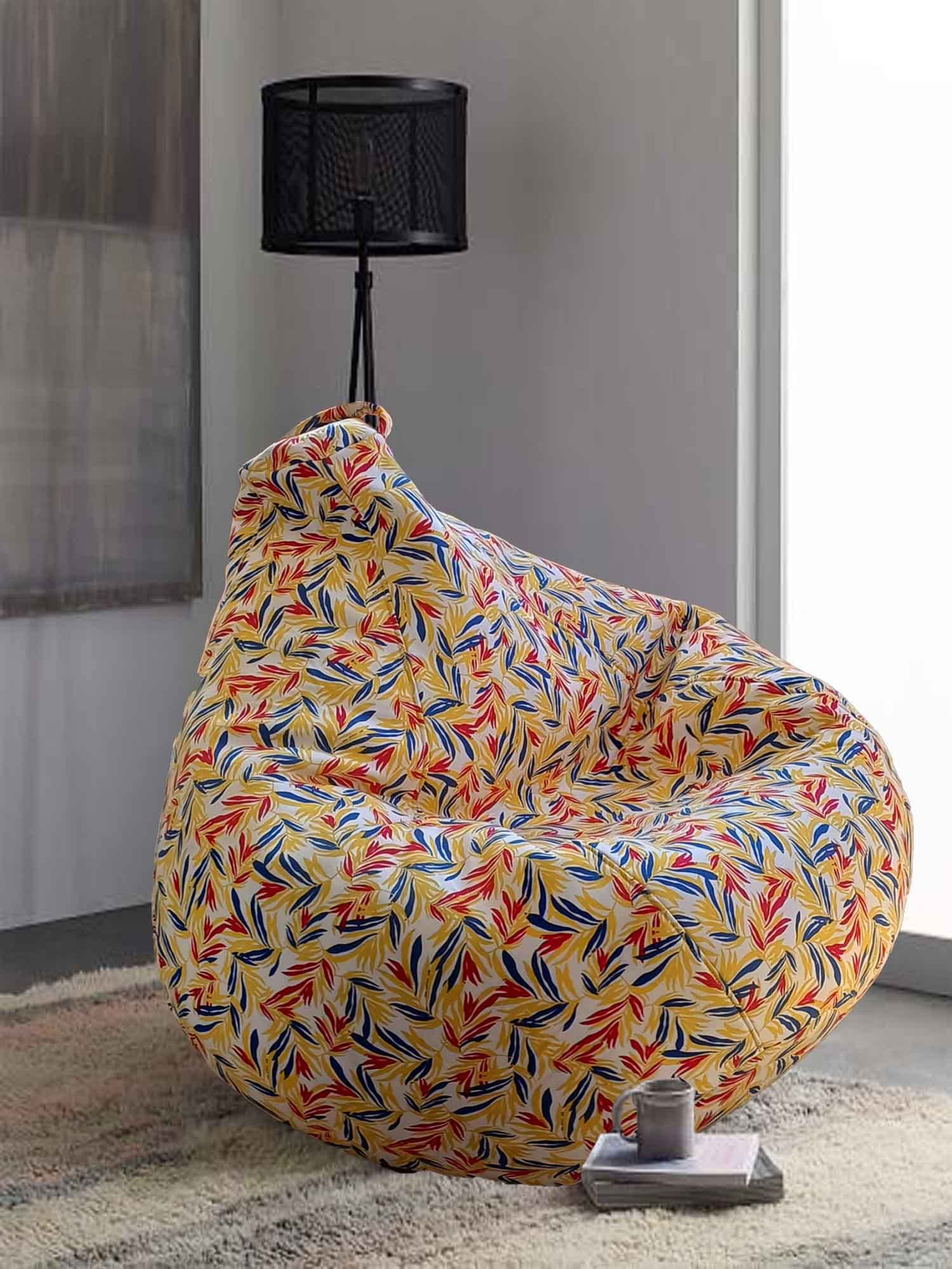 Mollismoons Bean Bag Printed Bean Bags Cotton Terry XXXL Size Bean Bag Cover Without Beans Bean Bag for Summer (Bean Bag for Adults & Kids) (Pitch Printed Bean Bag) 3