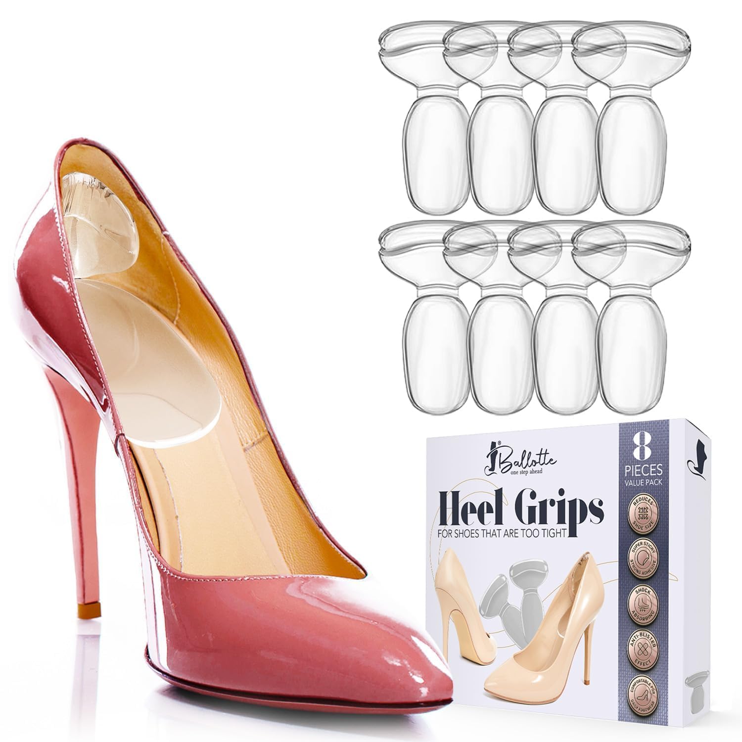 Ballotte Premium Silicone Heel Pads