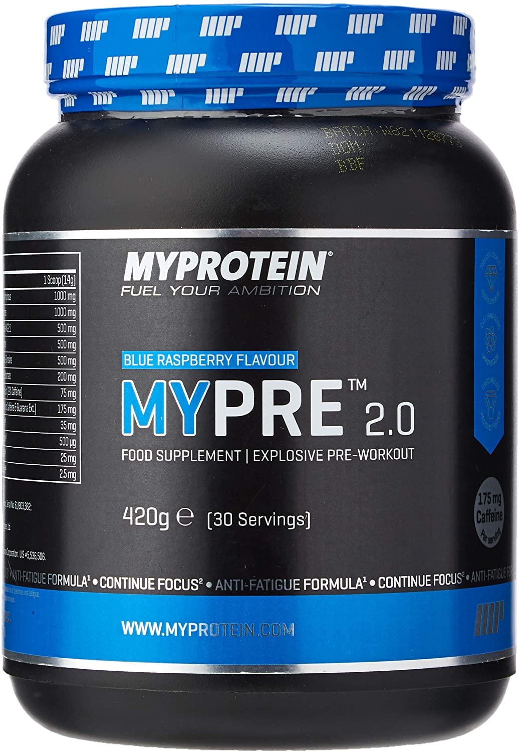 MyProtein The Pre-Workout Blue Raspberry, 420 g