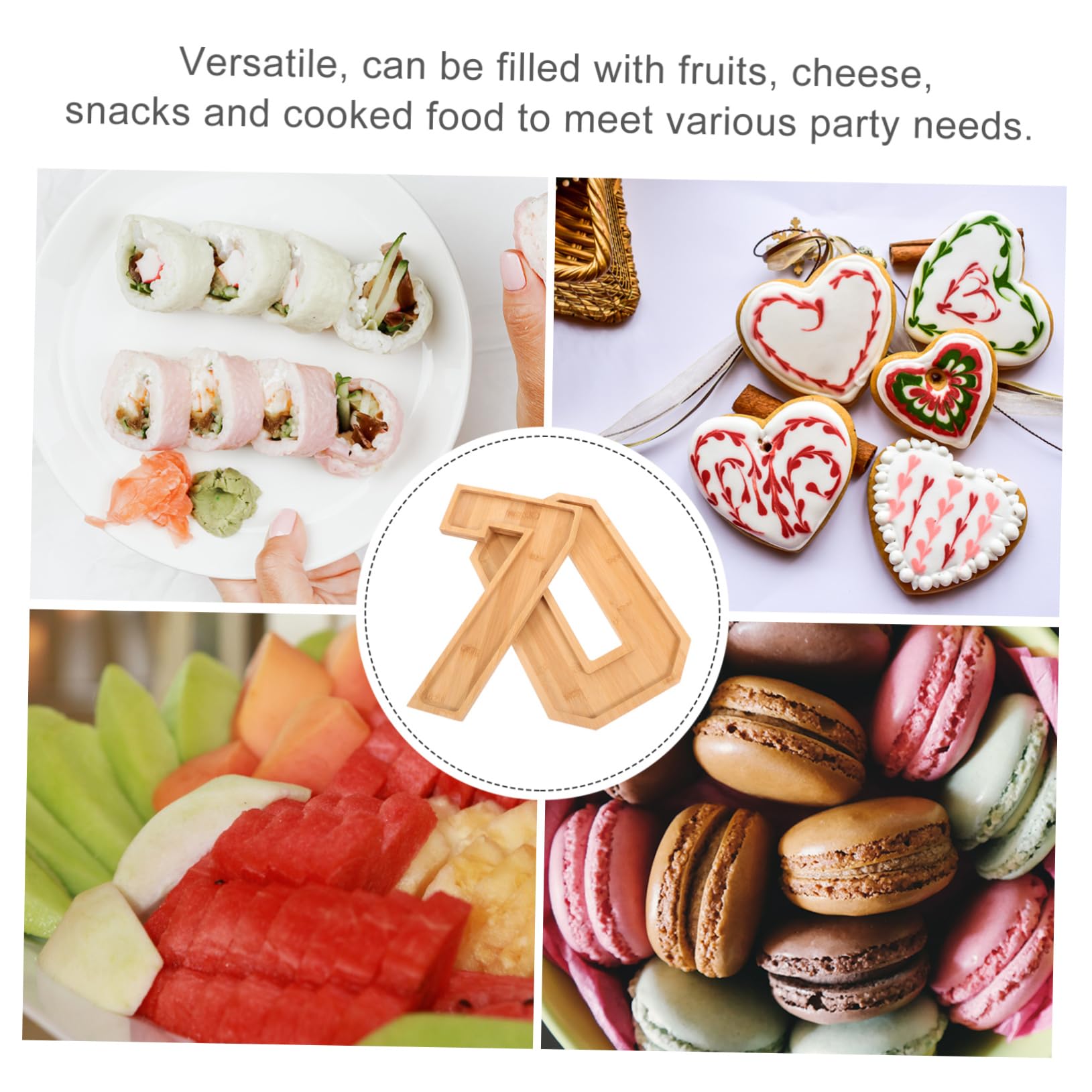 Paletas de Madera Número Bandeja para Charcutería Números Bandeja de Madera para Servir Frutas Plato Forma de Almacenamiento para Bocadillos